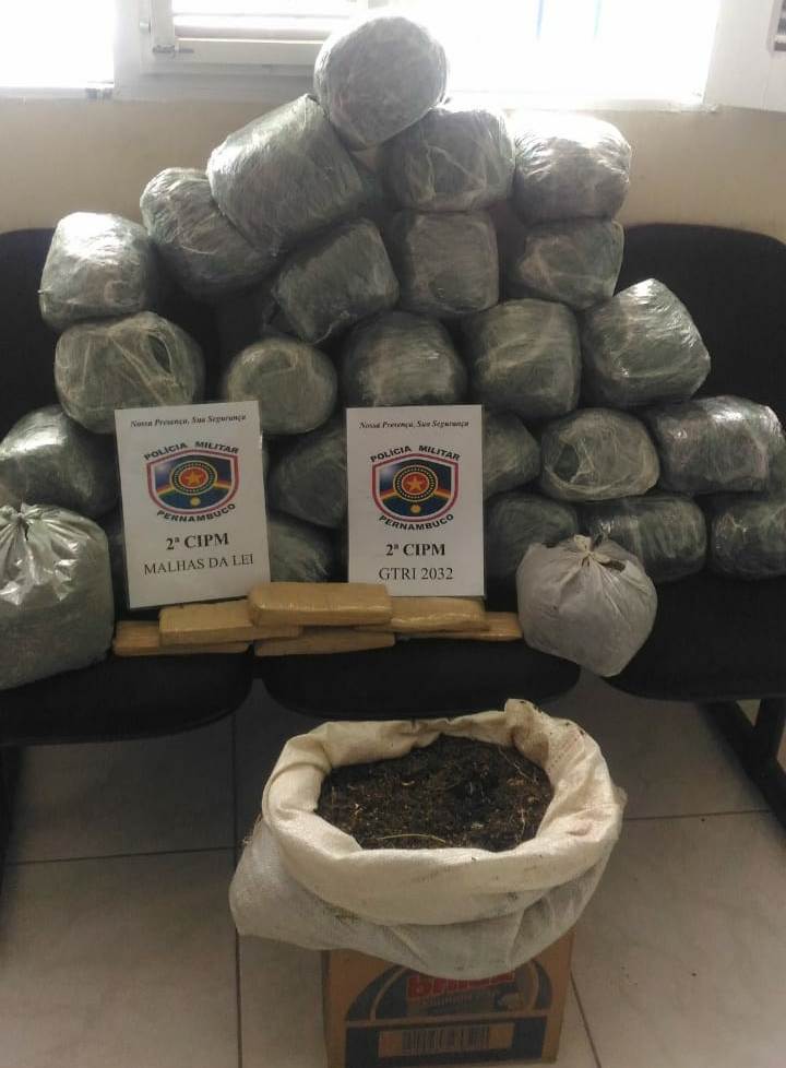 QUASE 36KG DE MACONHA SÃO APREENDIDOS PELA 2ª CIPM EM OROCÓ
